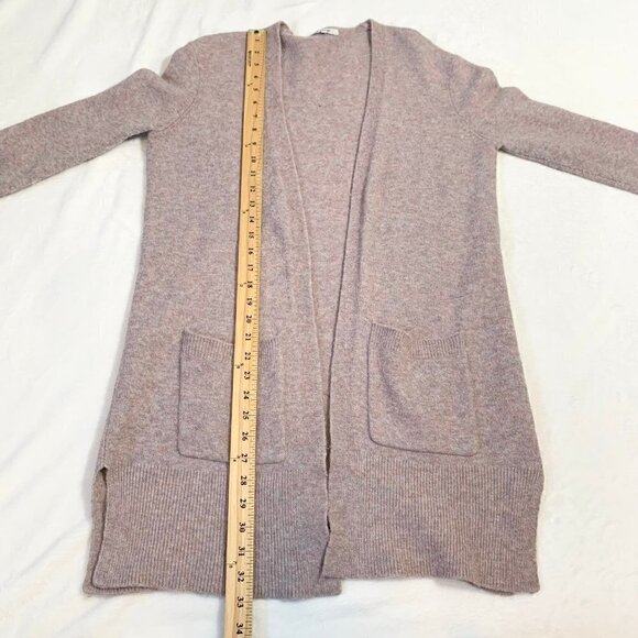 Madewell wool alpaca tunic length open front kent cardigan sweater with pockets - Picture 10 of 10
